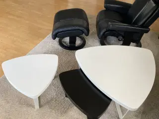 3stk Sofaborde i sort og hbid