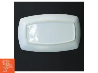 Blåt rektangulært porcelænsfad (str. 22,5x11 cm)