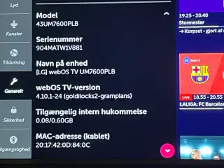 LG TV model 43 um