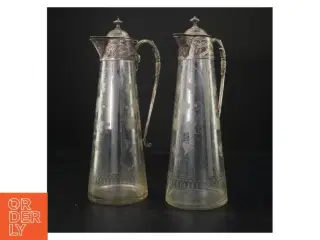 Vintage glas kander med metal låg (str. 30 cm)