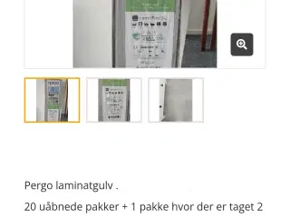 Laminatgulv nye, 20 uåbnede pakker 