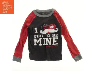 Langærmet T-shirt med tryk (str. 98)