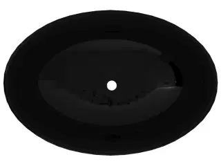 Keramisk luksushåndvask oval sort 40 x 33 cm