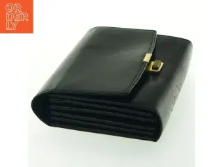 Sort læderpung (str. 19x11,5 cm)