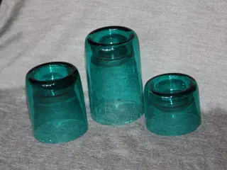 3 fine glas lysestager sælges