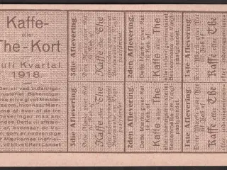 Danmark 1. verdenskrig Rationering, Kaffekort Juli Kvartal 1918