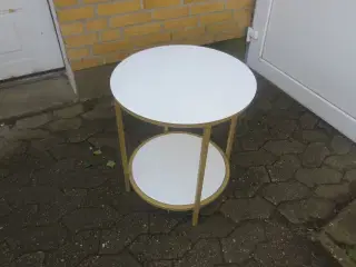 1 stk Rund Sidebord med Glasplade 