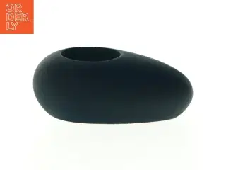 Sort keramisk lysestage (str. 11. x. 8 cm)