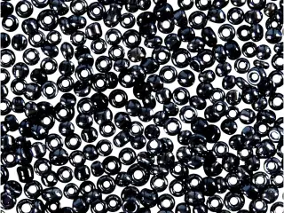 Rocaiperler, diam. 1,7 mm, str. 15/0, hulstr. 0,5-0,8 mm, mørk grå, 25g/ 1 pk.