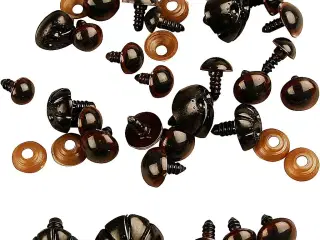 Bamseøjne og -snuder, diam. 10-15 mm, str. 15-25 mm, 130ass./ 1 pk.