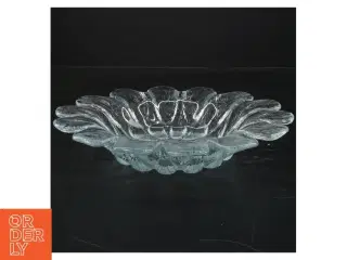 Glas skål med blomsterdesign (str. Ø 23 cm)