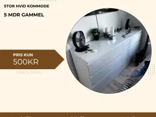 Stor hvid skænk/kommode