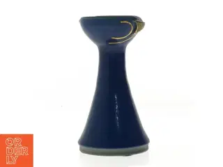 Blå Keramik lysestage (str. Ø. 7,5 cm. længde. 15 cm)