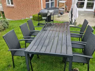 Nonwood havemøbelsæt med 6 stole