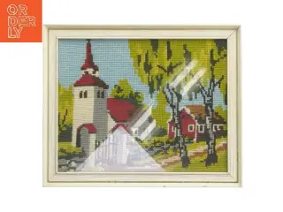 Billedramme med broderet motiv (str. 29,5x24 cm)