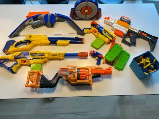 5 Nerf-guns og 1 Nerf-bue med Nerf skud sælges