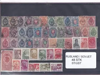 Rusland - Sovjet Samling 48 stk. - Stemplet/Ustemplet