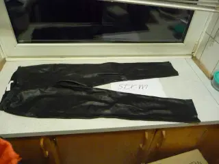 leggins fake læder str 40 sort