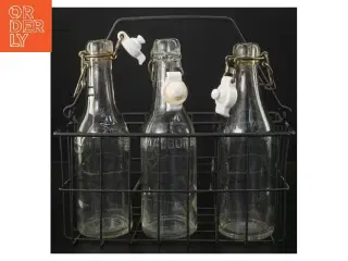 Glasflasker med metalstativ (str. 24x16 cm)