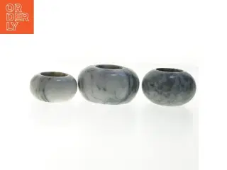Sten lysestager (str. Ø. 9,5 cm. 8,5 cm. og. 7,5 cm)