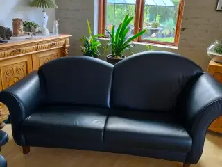 Sort lædersofa fra Hurup møbelfabrik