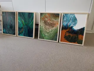Indrammede Akrylmalerier i Fluid Art 30x40 cm
