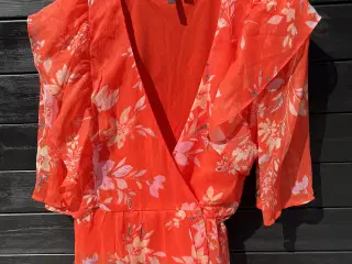 Rød slå-om bluse str L