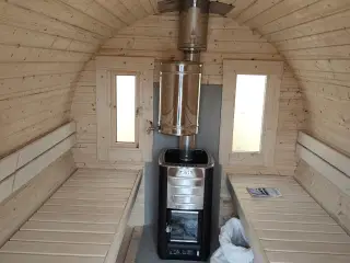 Sauna 3 m Med brændeovn Harvia M3 på lageret 32900