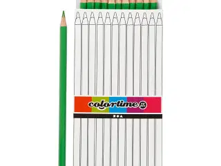 Colortime Farveblyanter, L: 17 cm, mine 3 mm, lys grøn, 12stk./ 1 pk.