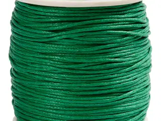 Voksbelagt grøn bomuldssnor 1 mm, 40 m