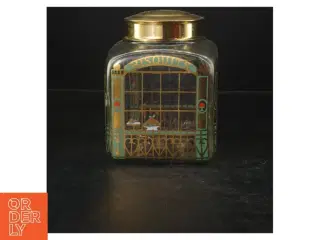 Dekorativ kagedåse i glas fra Holmegaard (str. 12x12 cm)