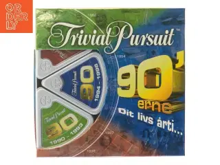 Trivial Pursuit spil &#39;90erne fra Hasbro (str. 27,5x27 cm)