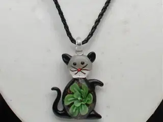 Halskæde med Kat i Murano Glas
