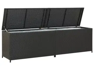 Opbevaringskasse til haven 200x50x60 polyrattan sort