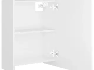 Badeværelsesskab med spejl 62,5x20,5x64 cm konstrueret træ hvid