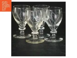 Holmegaard Bygholm portvinsglas (str. 4 styk. ø. 4,5 cm. længde. 8 cm)