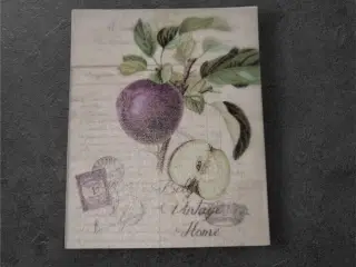 Vintage papirark med æblemotiv og nostalgisk charm