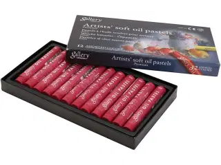 Gallery Oliepastel, L: 7 cm, diam. 11 mm, tykkelse 11 mm, karminrød, 12stk./ 1 pk.