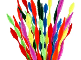 Chenille, figurklippede, L: 30 cm, tykkelse 5-12 mm, ass. farver, 28ass./ 1 pk.