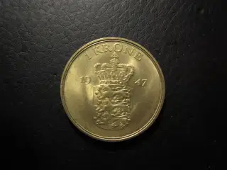 1 krone 1947 unc kv. 0