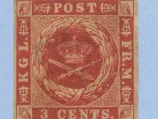 DVI. 3 cents 1856, mørkkarmin