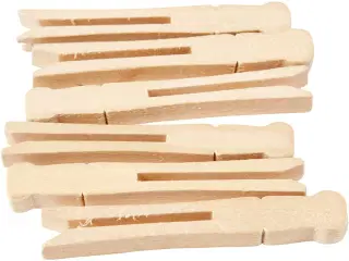 100 stk. Tøjklemmer i Lyst Træ - 9,5 cm
