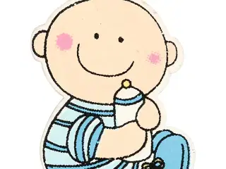 Lyseblå Babyfigur i Træfinér - 10 stk. til DIY