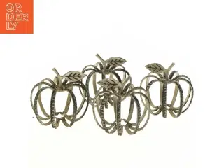 Sæt med fire dekorative æbleformede figurer (str. Ø 8 cm)