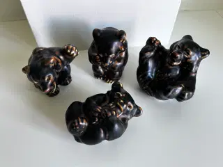 4 stk. legende brune bjørne fra Royal Copenhagen.