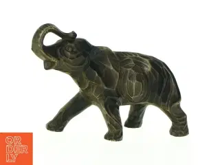 Bronzefarvet elefantfigur (str. 15 x 9 cm)