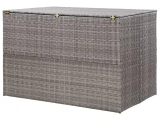 Opbevaringskasse til haven 150x100x100 cm polyrattan grå