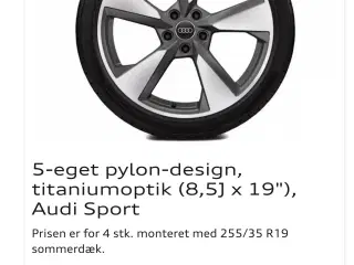 Originale 19” Titanium Alufælge til Audi A5