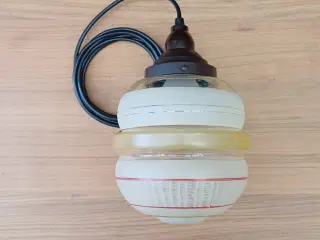 Vintage/Retro loftlampe med glasskærm og bakelit