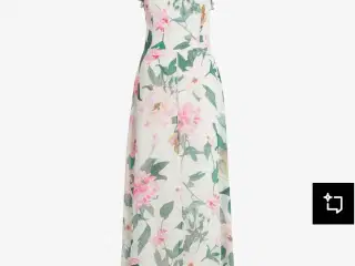 Blomstret buksedragt med slæb